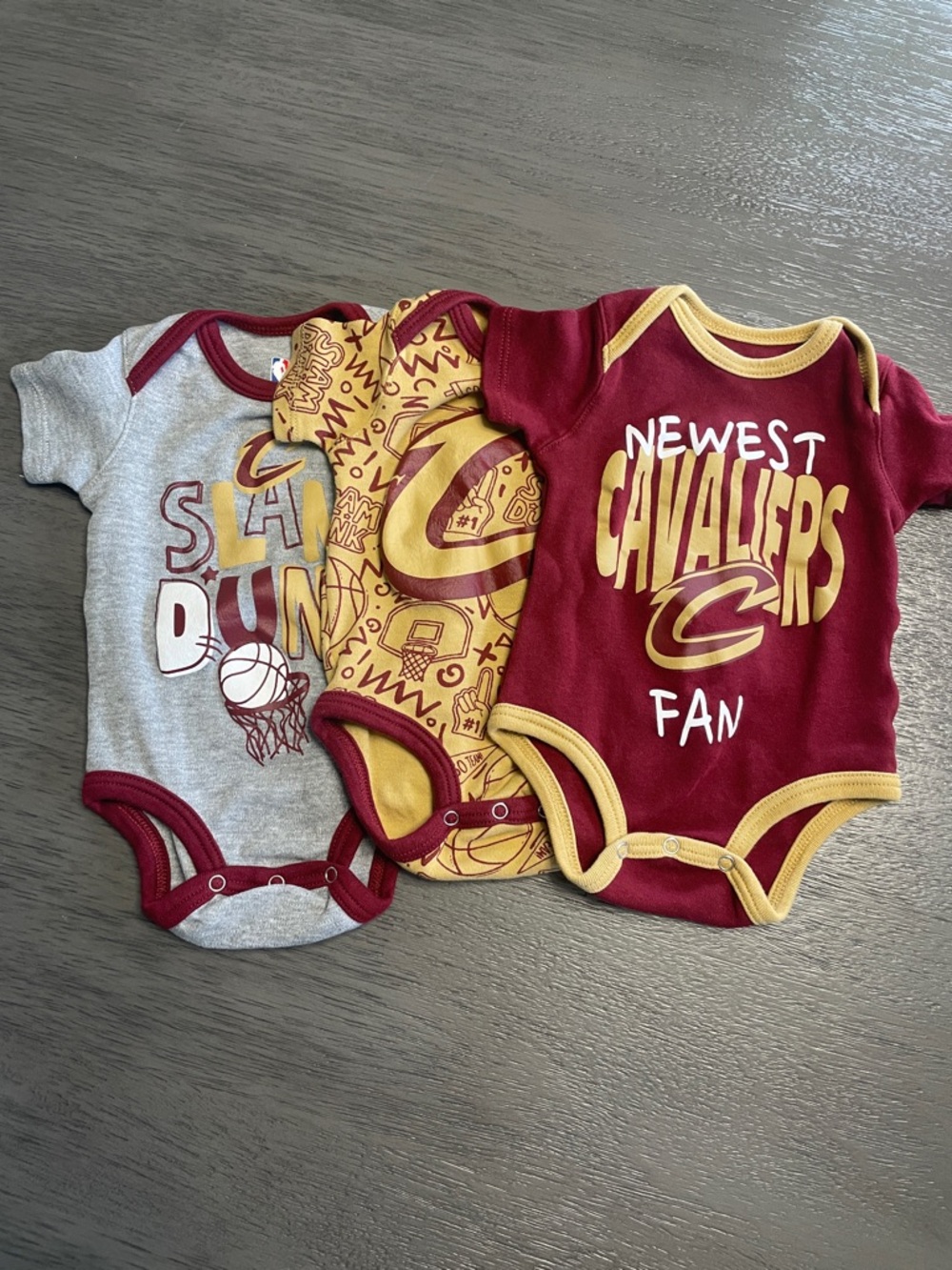 NBA Cleveland Cavaliers 0-3 Months Short Sleeve One Piece Bundle